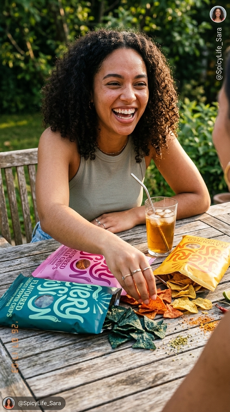@sunset.snacks sharing Fiery Fusion chips